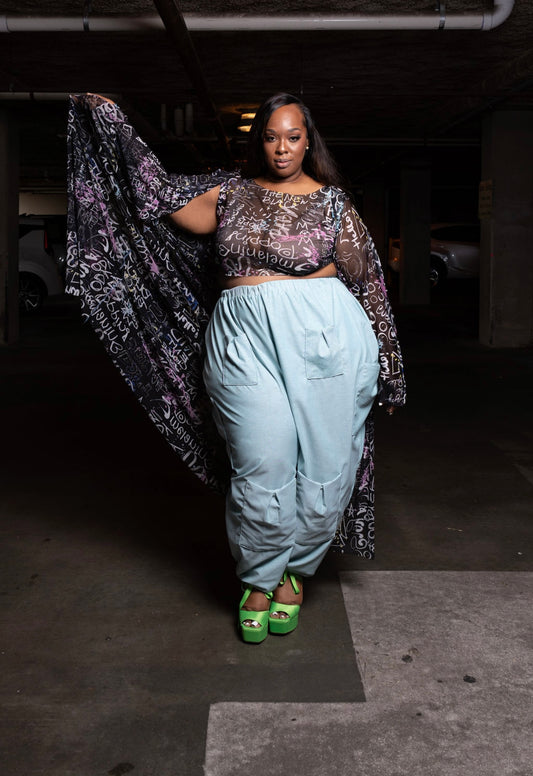 Affirmed in Power Mesh Set – Crop Tank & Open Kaftan