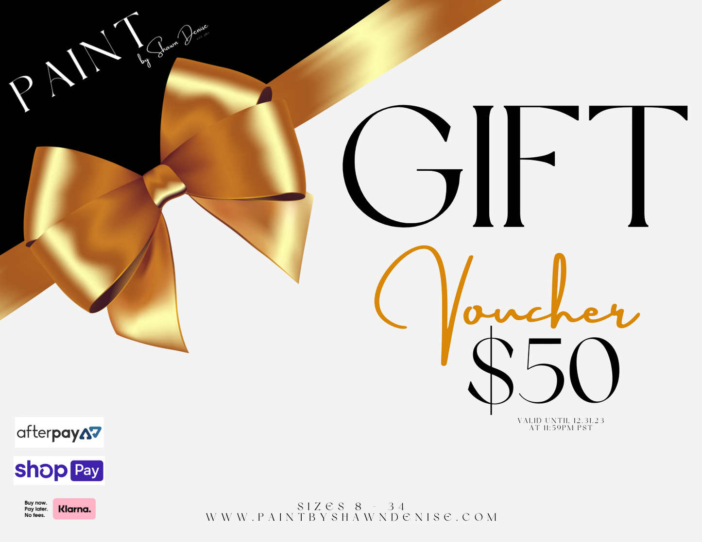 PAINT by Shawn Denise Gift Voucher