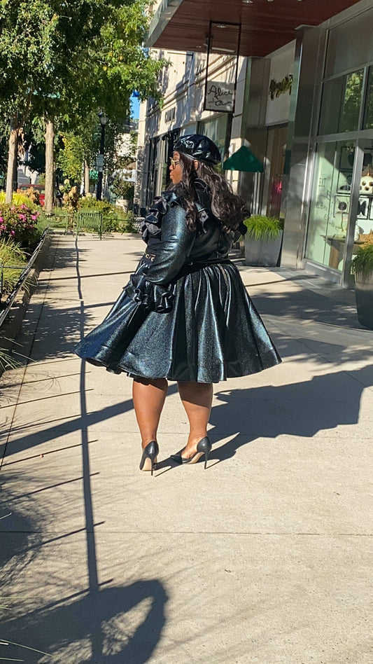 Faux Leather Skirt with built in belt - Size 28