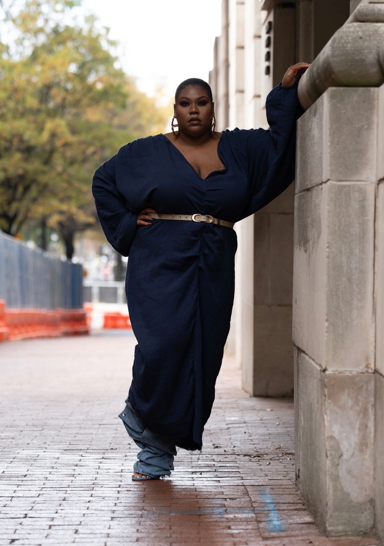 The Navy Cotton Gauze Kaftan