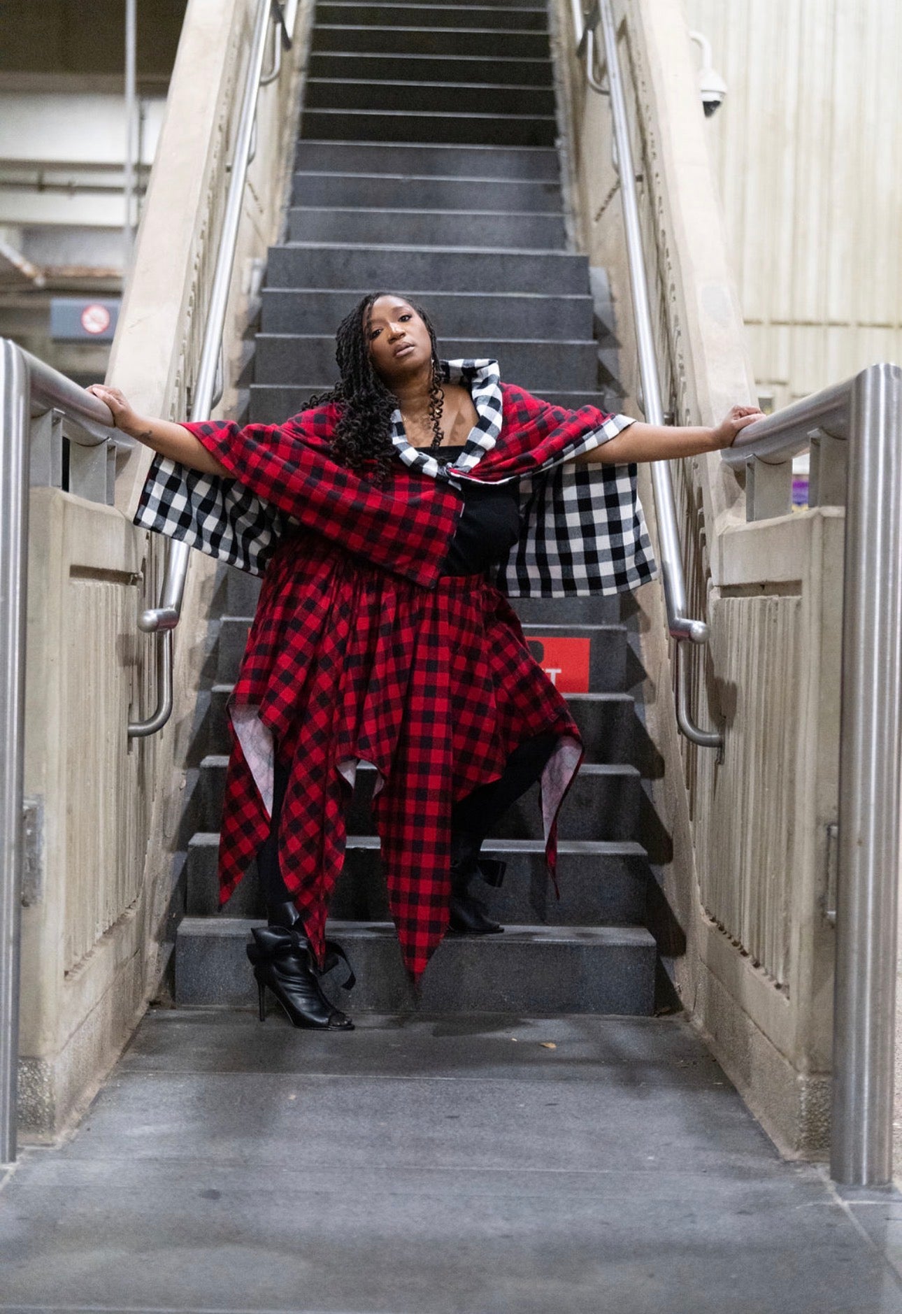 The Whisper Skirt - Red/Black Buffalo Print