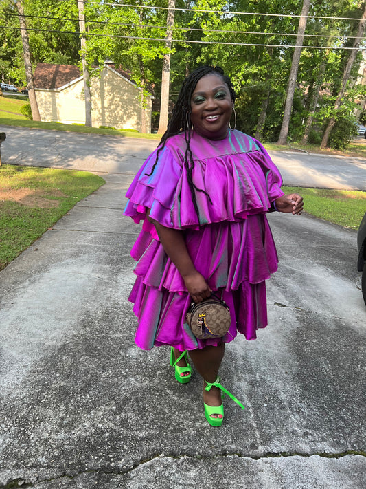 Ruffle A Line Dress - 2X