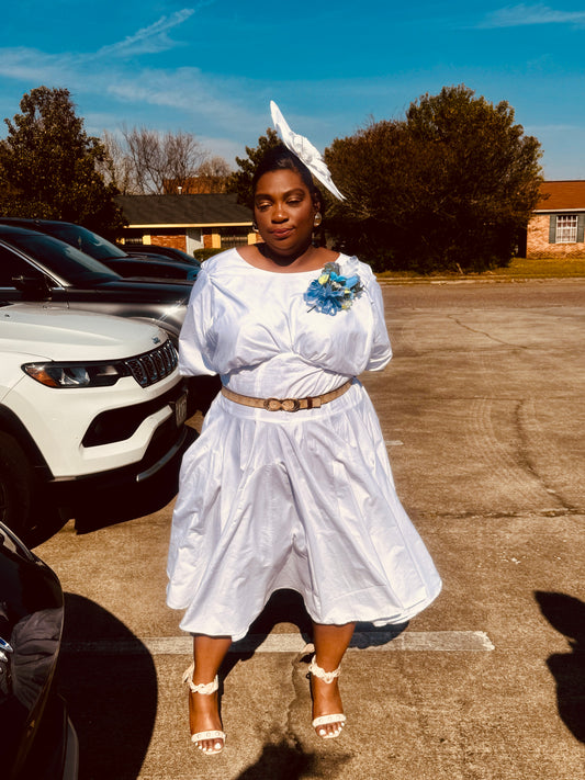 White Godlet Dress - Size 26