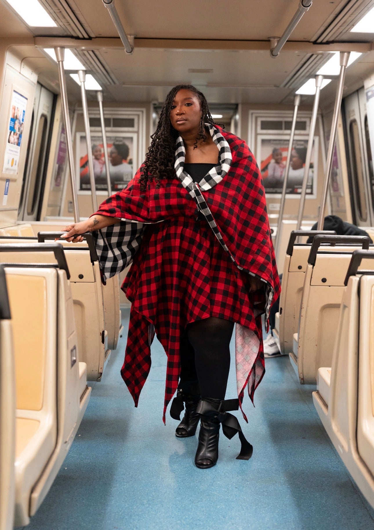 The Whisper Skirt - Red/Black Buffalo Print