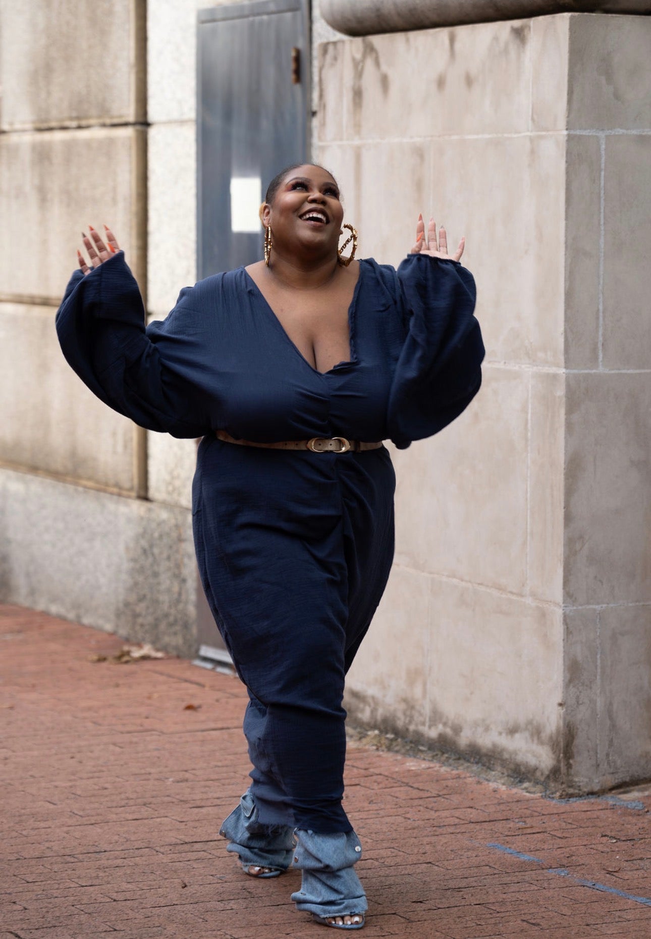 The Navy Cotton Gauze Kaftan