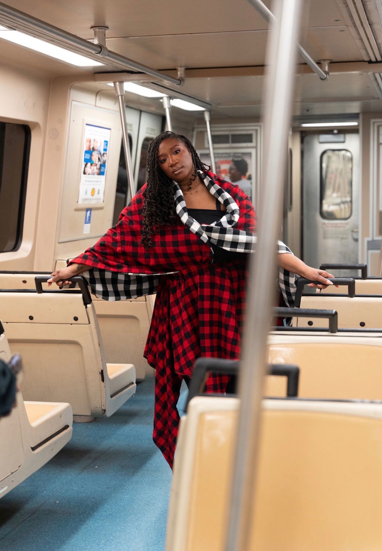 The Whisper Skirt - Red/Black Buffalo Print